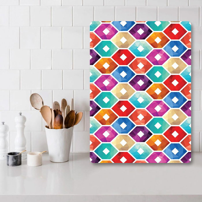 Hermia Tabla de Cortar de Vidrio Templado Multicolor 20 x 30 cm